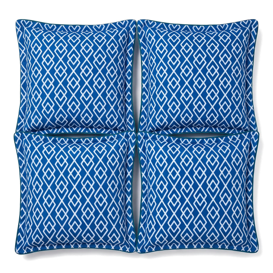 Set di 4 cuscini decorativi 45x45 motivo Geometrico Verde