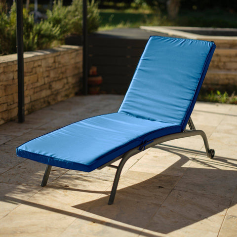 Cuscino per lettino prendisole/Materasso per sdraio sfoderabile - 185x60x5 cm - Blu petrolio