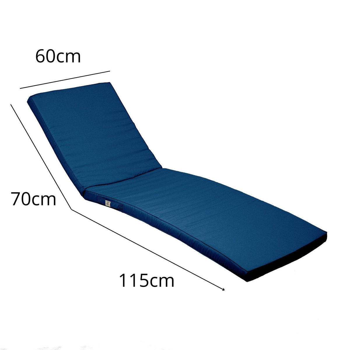 Materassino Lettino Prendisole 185x60 Blu Petrolio - Sfoderabile & Impermeabile (Sdraio) – schema con le misure