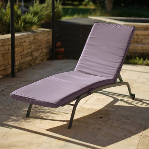 Cuscino per lettino prendisole - Materasso per sdraio sfoderabile - 185x60x5 cm - Grigio carbone