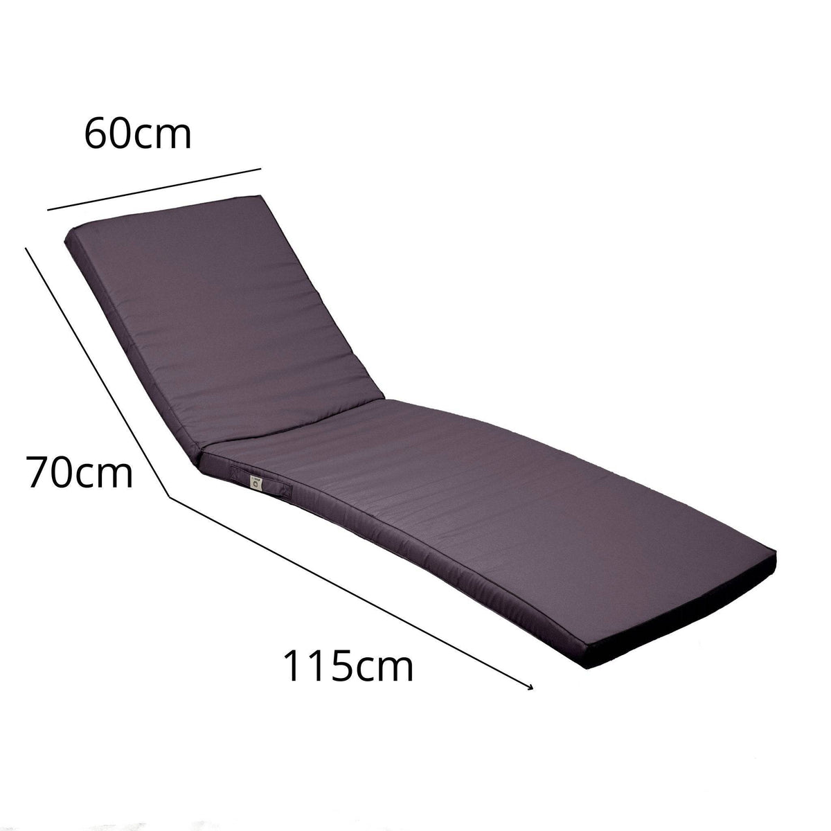 Materassino Lettino Prendisole 185x60 Grigio Carbone - Sfoderabile & Impermeabile (Sdraio) – schema con le misure