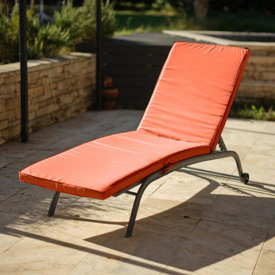 Coussin Bain de Soleil Terracotta  - Matelas pour Transat Déhoussable - 185x60x5cm - Deco-arts.fr