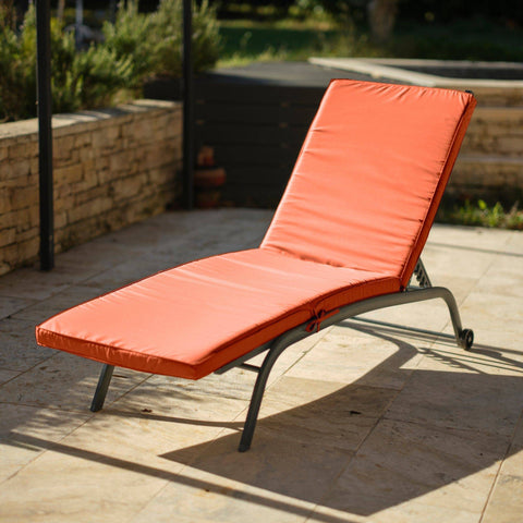 Cuscino per lettino prendisole in terracotta - Fodera sfoderabile per sedia a sdraio - 185x60x5 cm