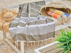 Fouta Arthur in cotone 100x200 cm grigio scuro