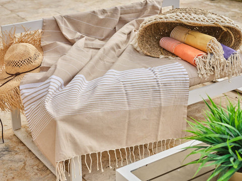 Asciugamano in cotone Miami 100x200cm beige