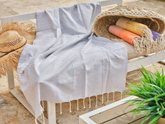 Fouta Miami in cotone 100x200 cm grigio argento