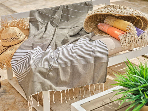 Fouta Miami in cotone 100x200 cm grigio scuro