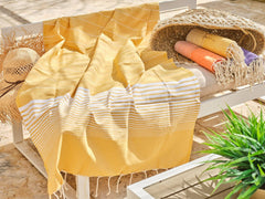 Asciugamano in cotone Miami 100x200cm giallo