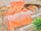 Fouta en coton miami 100x200cm orange - Deco-arts.fr