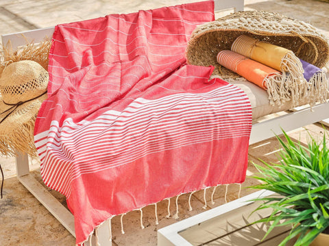 Asciugamano in cotone Miami 100x200cm rosso