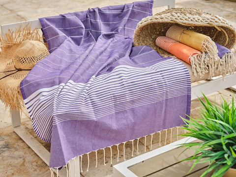 Asciugamano in cotone Miami 100x200cm viola