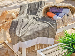 Fouta piccola in cotone diamante 100x200 cm grigio scuro