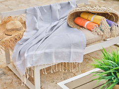 Fouta in cotone a nido d'ape spa 100x200 cm grigio argento