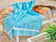 Fouta in cotone spa a nido d'ape 100x200 cm turchese