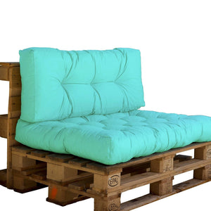 Set Cuscini Pallet 120x80 Verde Menta - Impermeabile & Spesso 15cm