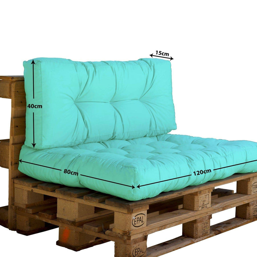 Set Cuscini Pallet 120x80 Verde Menta, impermeabile