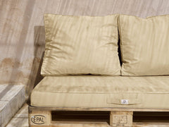 Set materasso sfoderabile per pallet con seduta 120x80x10 cm e schienale Beige Chiaro