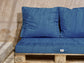 Lot matelas pour palette déhoussable avec assise de 120x80x10cm et dossier Bleu Petrole - Deco-arts.fr