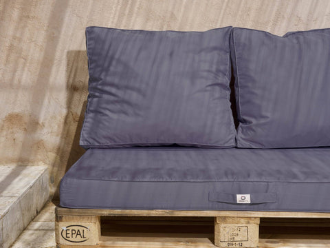 Set materasso copripallet sfoderabile con seduta 120x80x10cm e schienale Carbon Grey