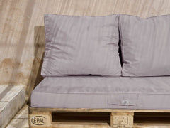 Set materasso sfoderabile per pallet con seduta 120x80x10 cm e schienale Pebble Grey
