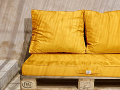 Set materasso copripallet sfoderabile con seduta 120x80x10cm e schienale Giallo