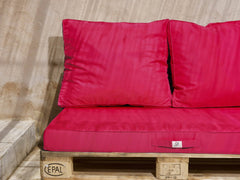 Set materasso copripallet sfoderabile con seduta 120x80x10cm e schienale Chili Red