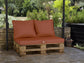 Lot matelas pour palette déhoussable avec assise de 120x80x10cm et dossier Terracotta - Deco-arts.fr