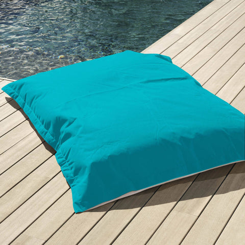 Copertura per Pouf Gigante XXL 180x140cm Galleggiante per Piscina - Blu Caraibi