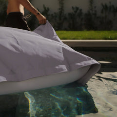 Copertura per Pouf Gigante XXL 180x140cm Galleggiante per Piscina - Grigio ciottolo