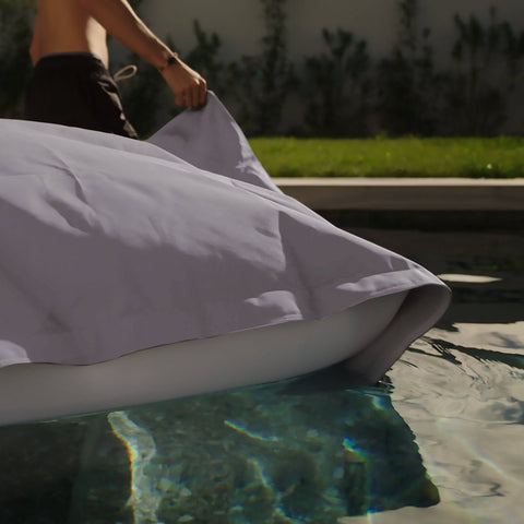Poltrona a sacco gigante XXL con rivestimento rimovibile, galleggiante per piscina, Deco Arts Pebble Grey