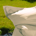 Housse de pouf géant XXL beige pour beanbag Deco-arts.fr, intérieur et extérieur, déhoussable, 180x140 cm, pour salon ou jardin.