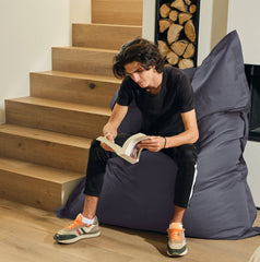 Copertura per Pouf Gigante XXL 180x140cm Interno ed Esterno - Grigio carbone