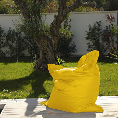 Housse de pouf géant XXL 180x140 cm en jaune miel pour intérieur et extérieur, déhoussable, par Deco-arts.fr