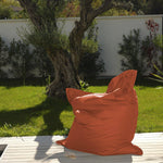 Pouf géant XXL 180x140 cm en terracotta, extérieur, déhoussable, waterproof, mousse, pour salon ou jardin, de Deco-arts.fr