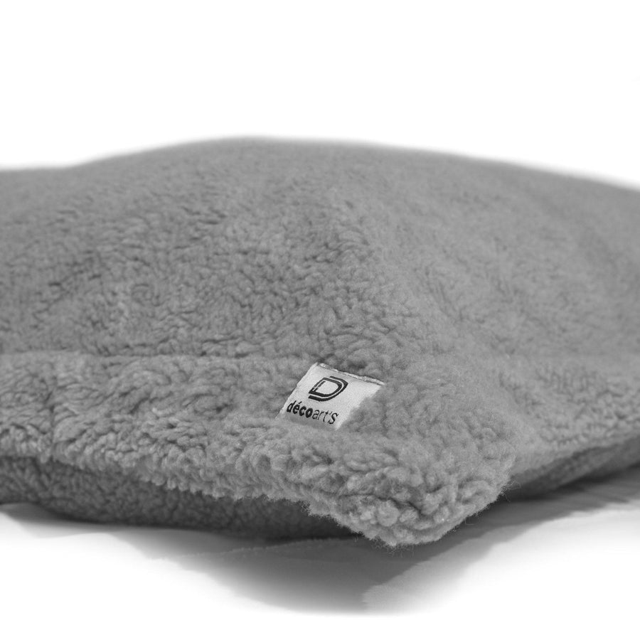 Pouf Gigante XXL 190x155 Grigio Argento, tessuto sherpa