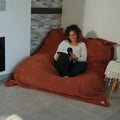 Pouf Gigante XXL 190x155 Terracotta - Sherpa e Schiuma (Divano da Pavimento 2 Posti)
