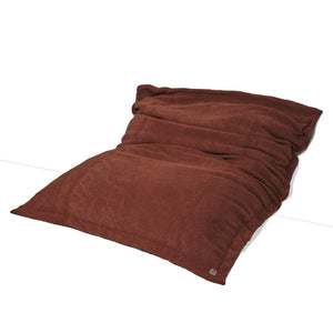 Pouf Gigante XXL 190x155 Terracotta - Sherpa e Schiuma (Divano da Pavimento 2 Posti)