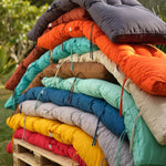 Coussin pour bain de soleil Decoartss 185x55cm orange, épais 12cm et imperméable, idéal pour plage ou jardin