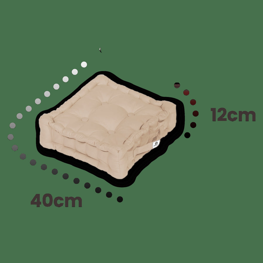 Set di 2 Cuscini da Pavimento 40x40 Beige Clair, tessuto anti-UV e idrorepellente