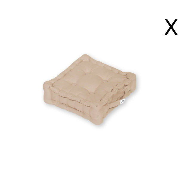 Coussin de sol lot de 2  - 40 x 40 cm Beige Clair - Deco-arts.fr