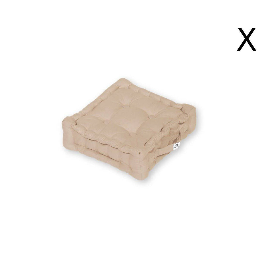 Set di 2 Cuscini da Pavimento 40x40 Beige Clair, tessuto in poliestere
