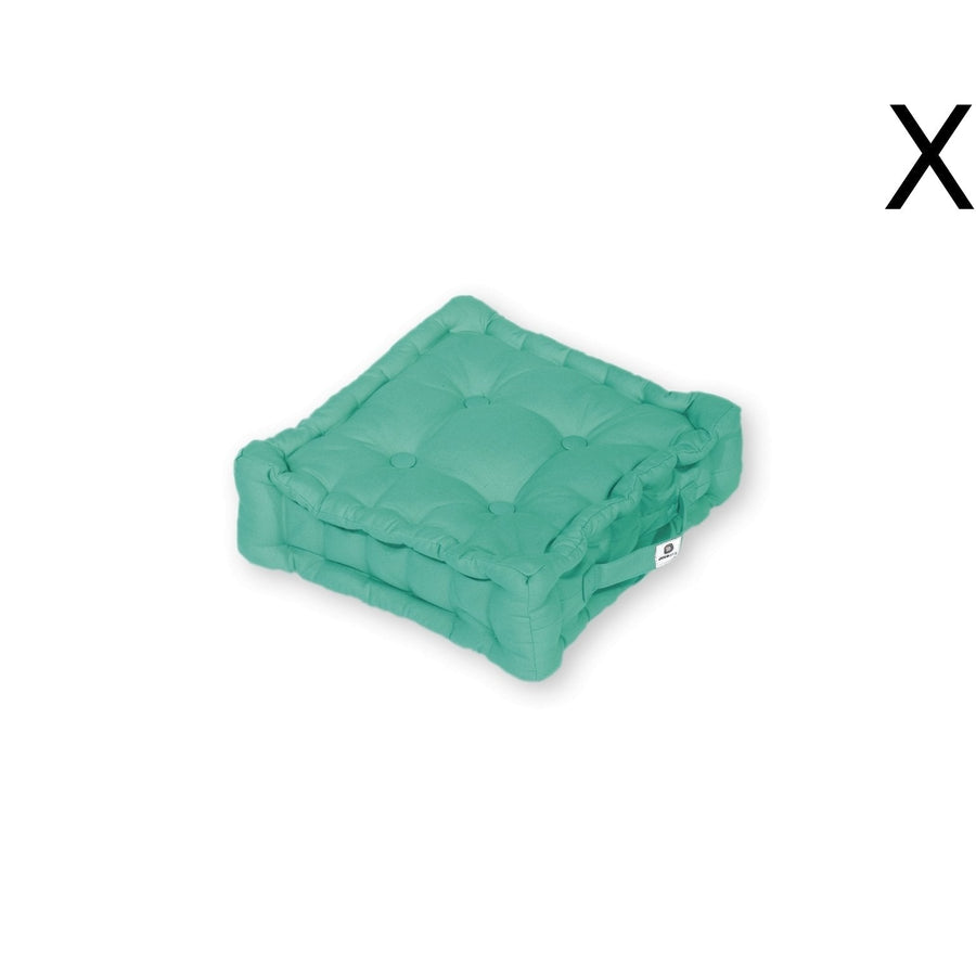 Set di 2 Cuscini da Pavimento 40x40 Blu Caraibi, tessuto in poliestere