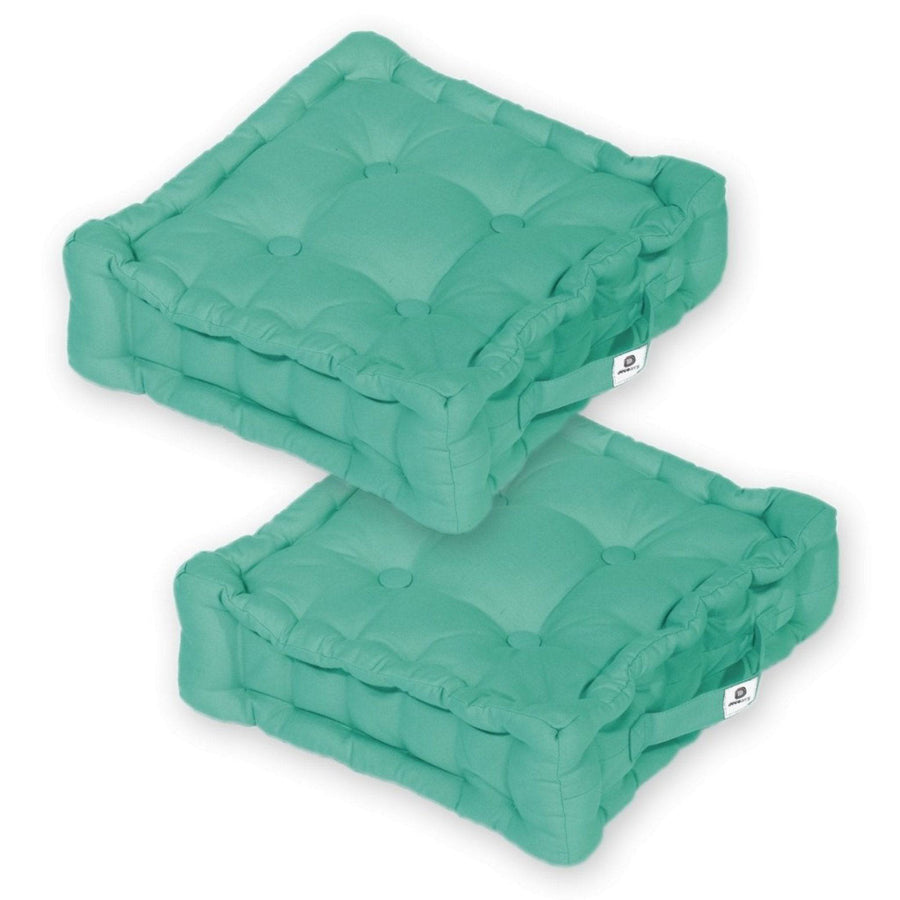 Set di 2 Cuscini da Pavimento 40x40 Blu Caraibi, spessore 12 cm