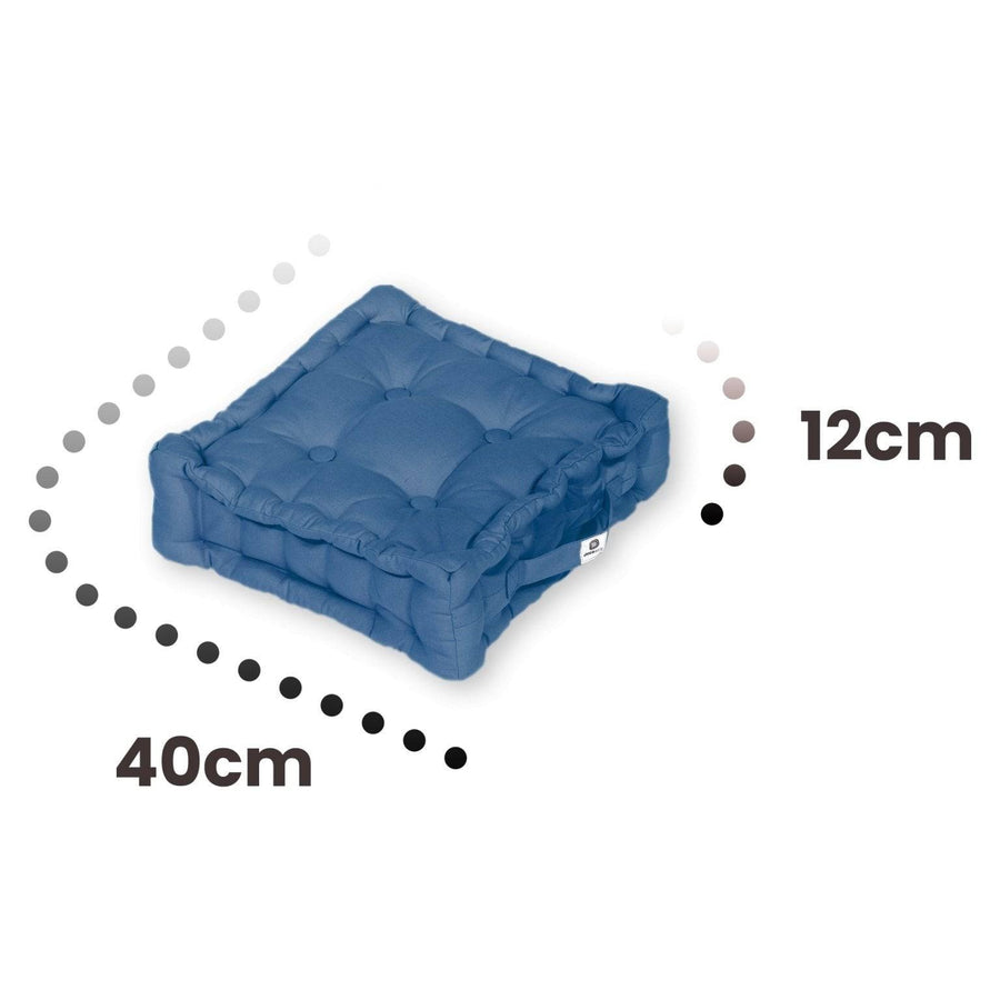 Set di 2 Cuscini da Pavimento 40x40 Blu Petrolio, tessuto anti-UV e idrorepellente