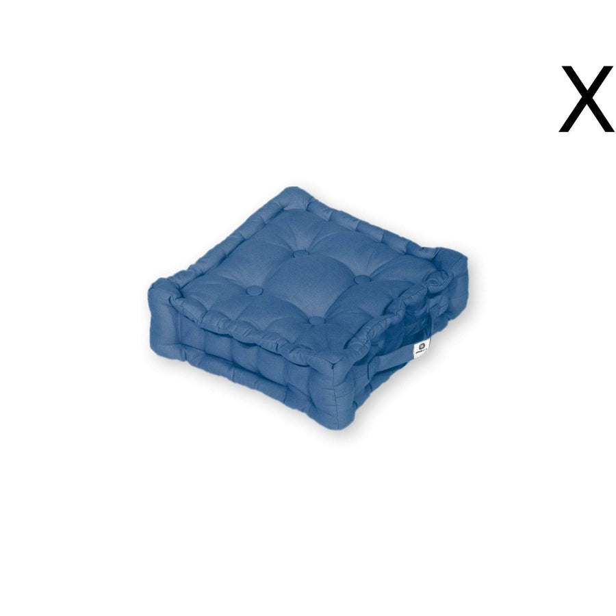 Set di 2 Cuscini da Pavimento 40x40 Blu Petrolio, tessuto in poliestere