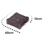 Coussin de sol lot de 2  - 40 x 40 cm Gris Carbone - Deco-arts.fr