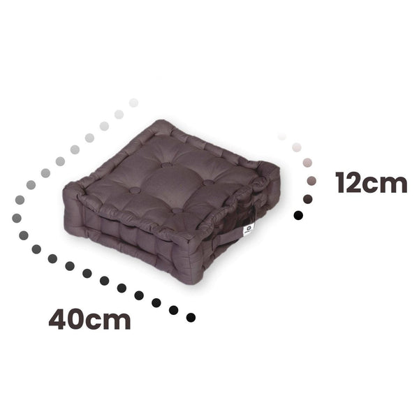 Coussin de sol lot de 2  - 40 x 40 cm Gris Carbone - Deco-arts.fr