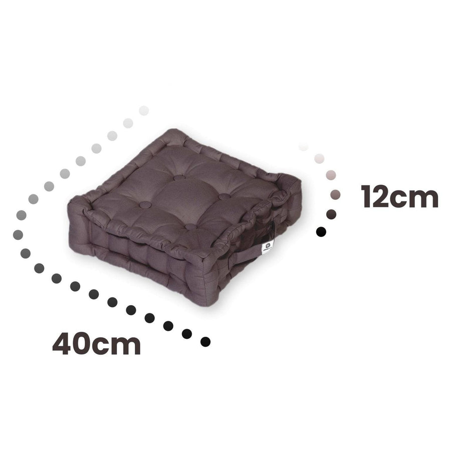 Set di 2 Cuscini da Pavimento 40x40 Grigio Carbone, tessuto anti-UV e idrorepellente