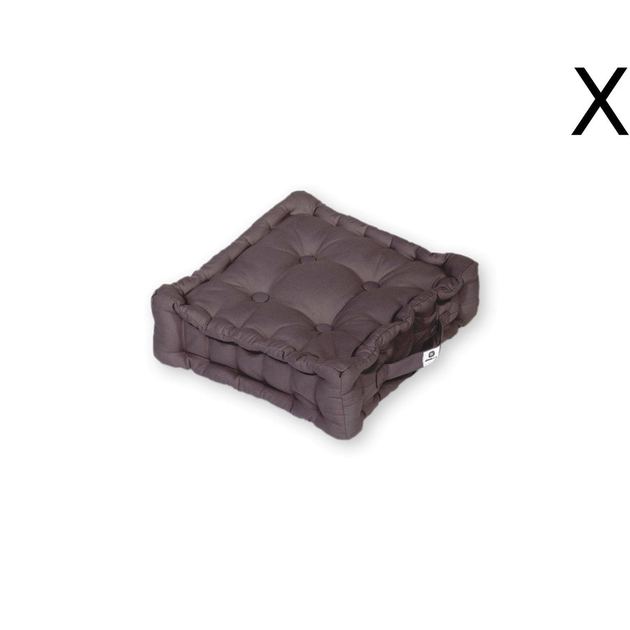 Set di 2 Cuscini da Pavimento 40x40 Grigio Carbone, tessuto in poliestere