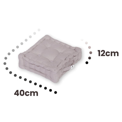 Coussin de sol lot de 2  - 40 x 40 cm Gris Galet - Deco-arts.fr